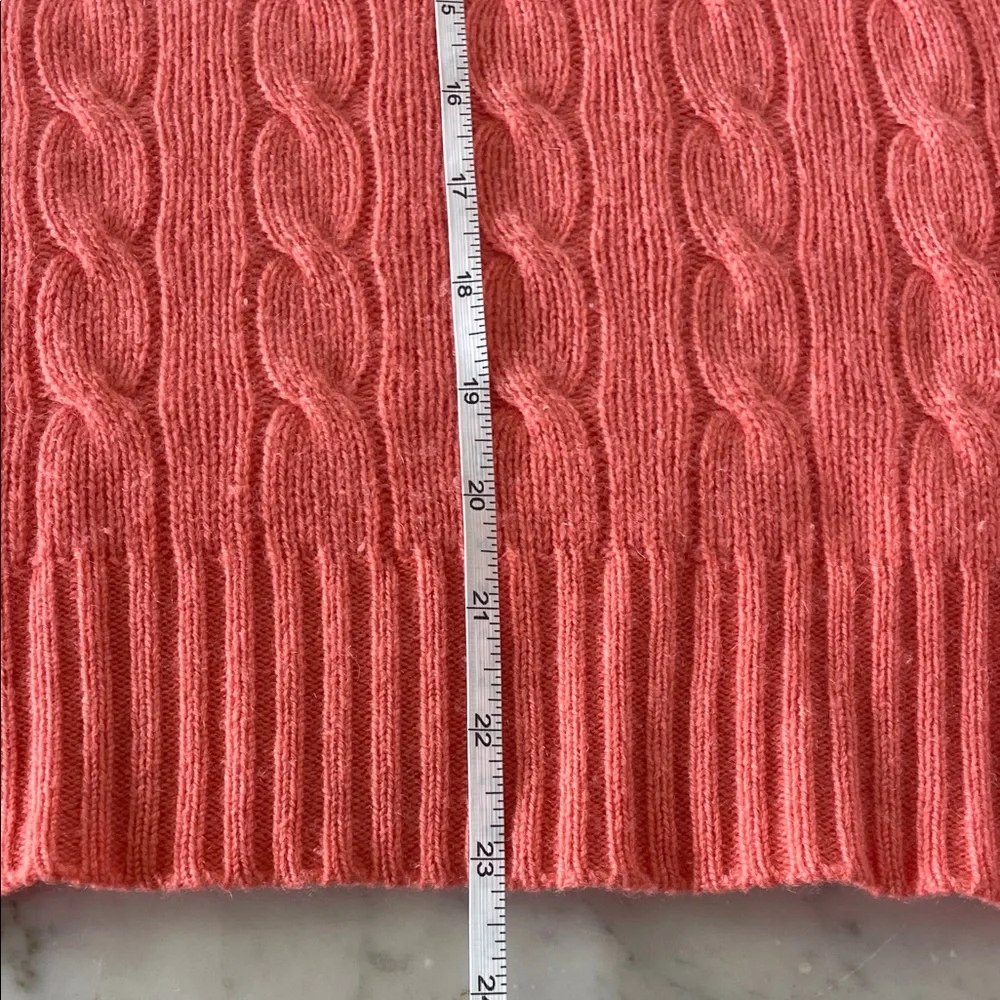 J. Crew Vibrant Coral Cashmere Short Sleeve Crewneck Cardigan S